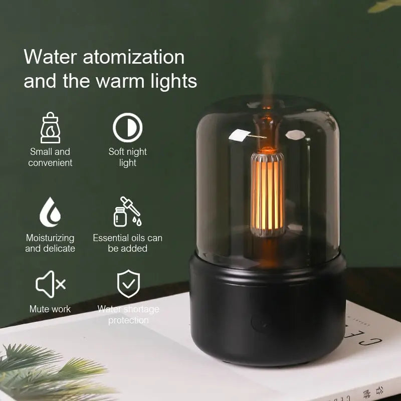 Portable Aroma Diffuser USB Air Humidifier Essential Oil Night Light - Pure Ember