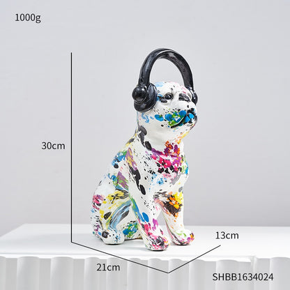 Graffiti Dog with headphones