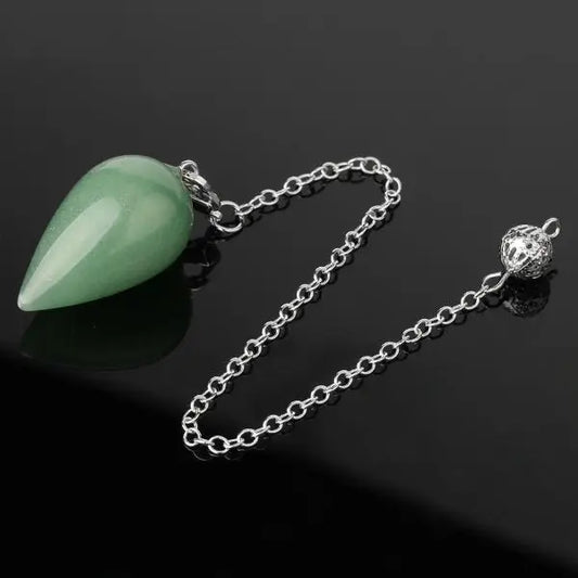 Water Drop Natural Stone Pendulum - Green Aventurine