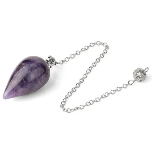 Water Drop Natural Stone Pendulum - Amethyst