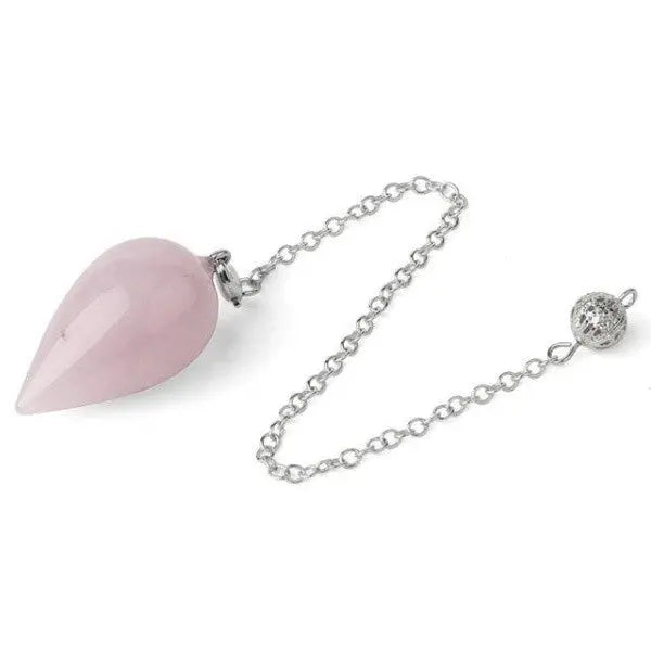 Water Drop Natural Stone Pendulum - Rose Quartz