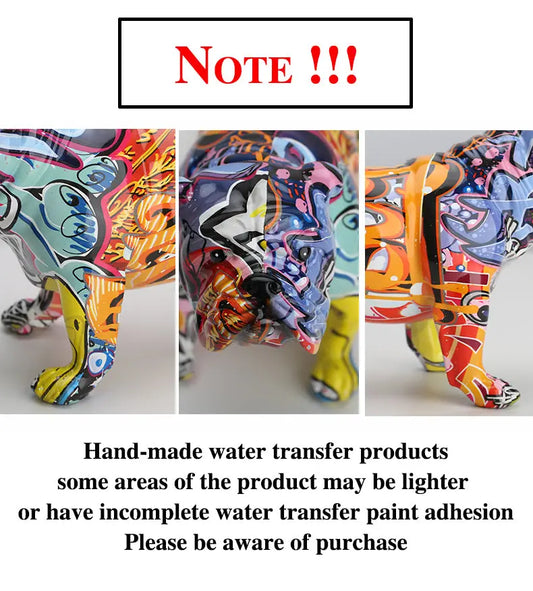 Colorful English bulldog figurines Modern Graffiti art