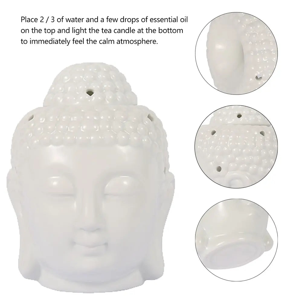 Ceramic Buddha Head Aromatherapy Oil Burner