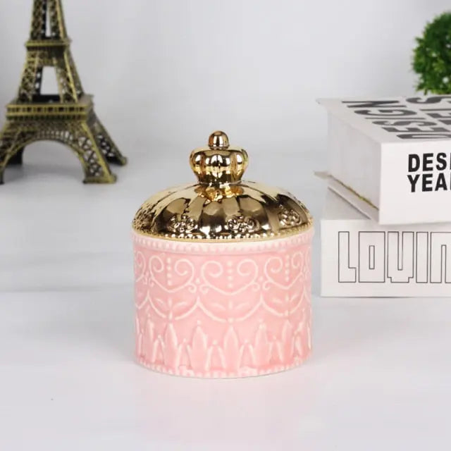 European-style Jewellery Box with Lid Pink