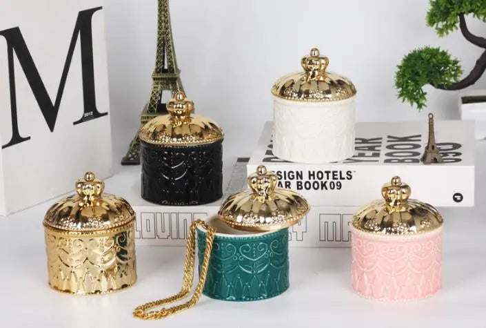 European-style Jewellery Box with Lid Green