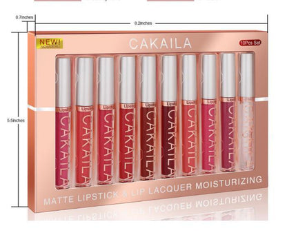 Pack Of 10 Matte Nonstick Cup Waterproof Lip Gloss Pure Ember