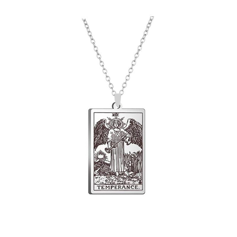 Alloy Electroplated Tarot Necklace Pure Ember temperance card