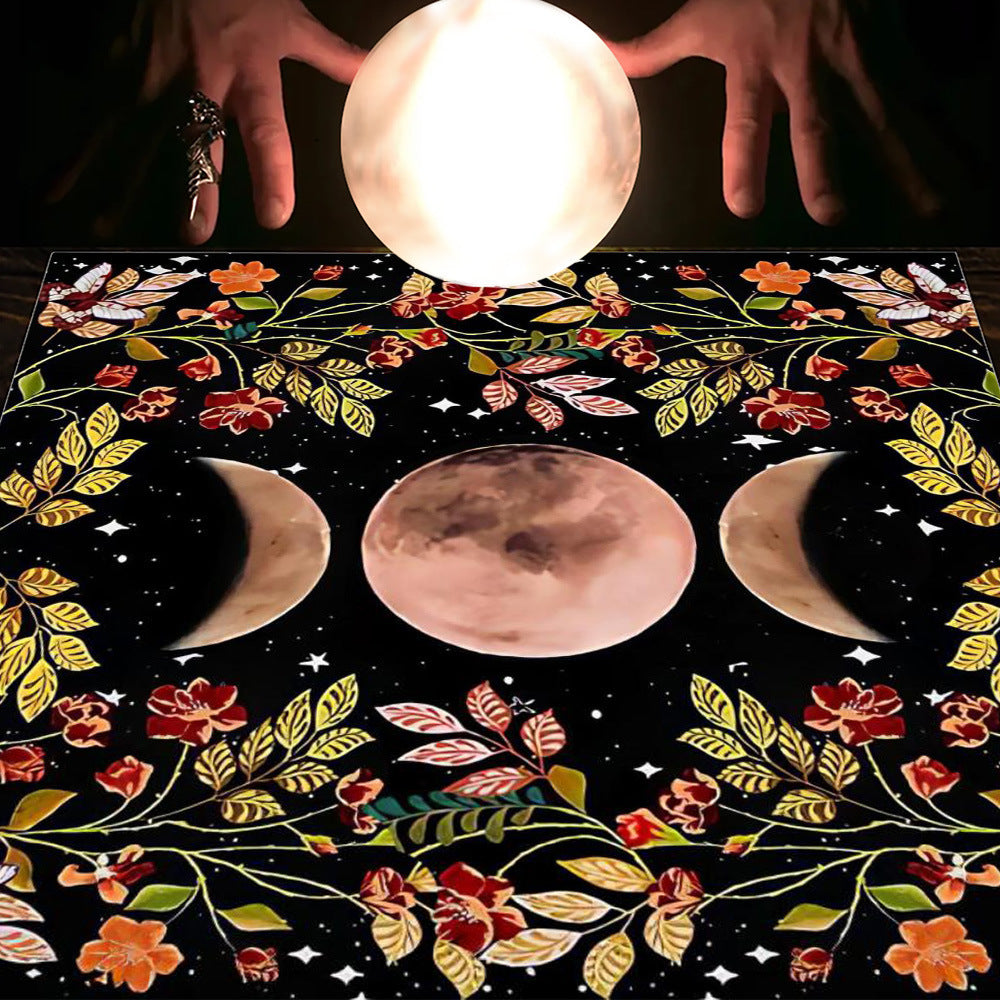 Tarot Tablecloth Cloth Cushion Tarot Moon Sun Lucky Tree Flannel Tablecloth Pure Ember