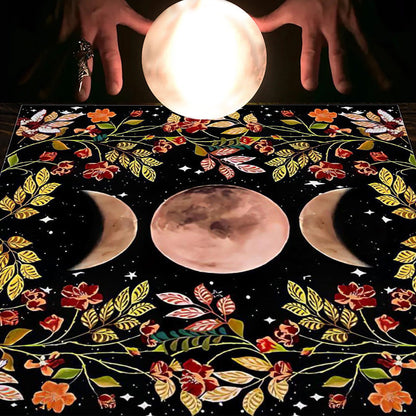 Tarot Tablecloth Cloth Cushion Tarot Moon Sun Lucky Tree Flannel Tablecloth Pure Ember