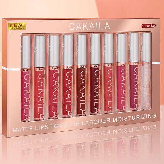 Pack Of 10 Matte Nonstick Cup Waterproof Lip Gloss Pure Ember