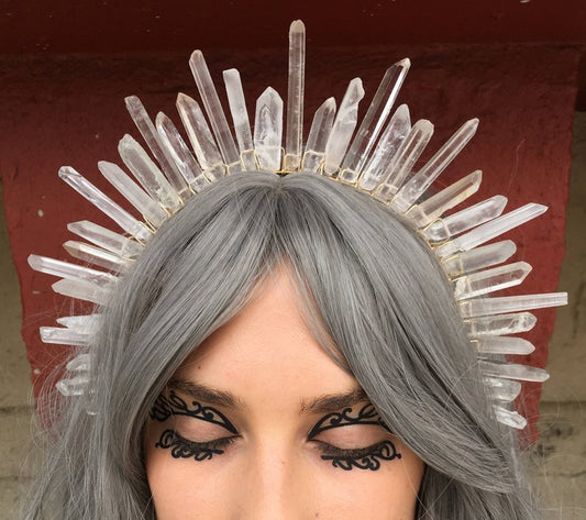 Natural crystal crown headband Pure Ember