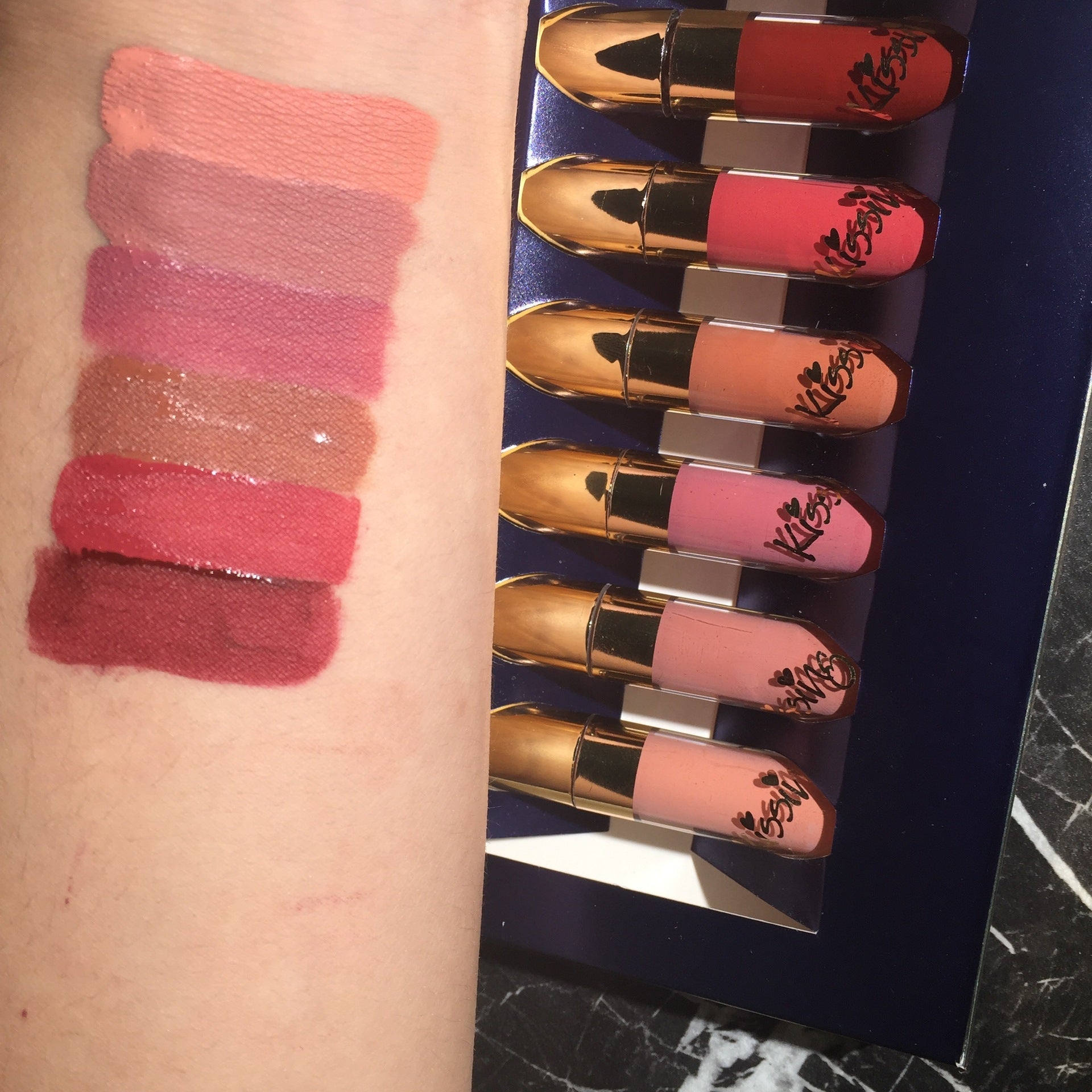 6Pcs/set Liquid Matte Lipstick Easy To Wear Long-lasting Lipstick Pure Ember