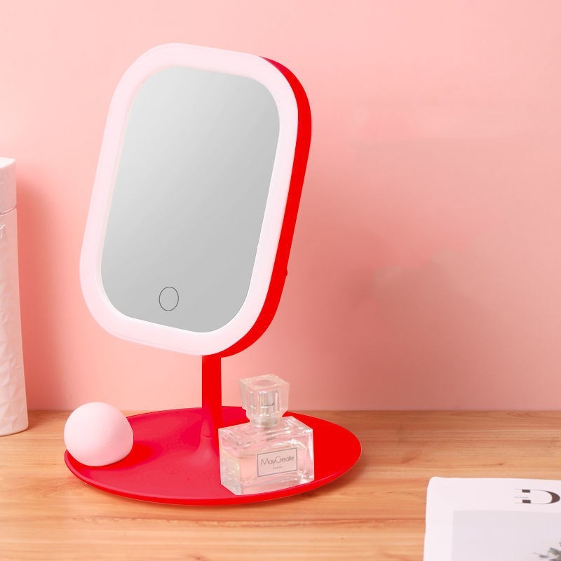 Desktop Mirror Dressing Mirror With Light Bulb Fill Light Beauty Makeup Pure Ember