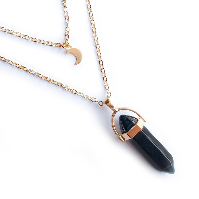 Moon Hexagonal Column Pendant Pure Ember