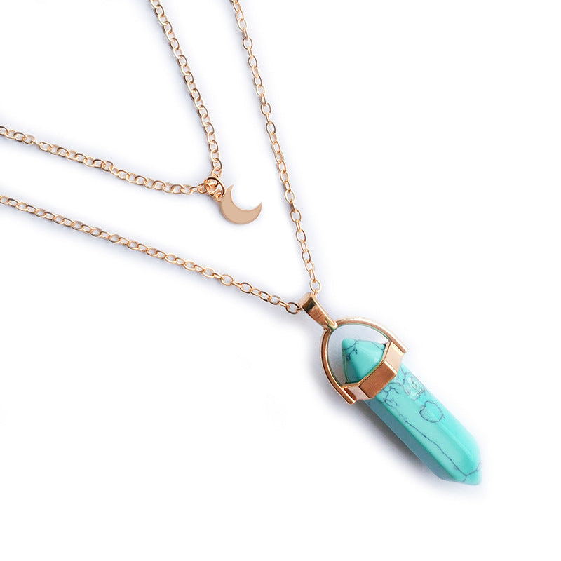 Moon Hexagonal Column Pendant Pure Ember