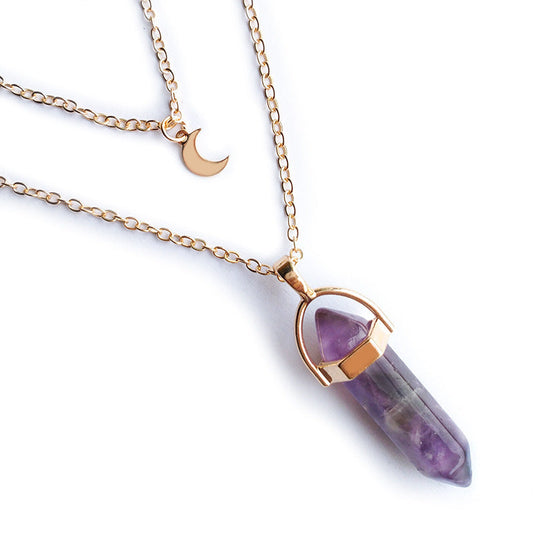 Moon Hexagonal Column Pendant Pure Ember