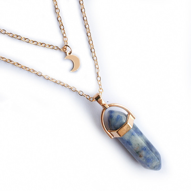 Moon Hexagonal Column Pendant Pure Ember