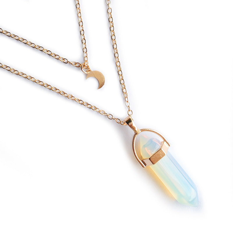Moon Hexagonal Column Pendant Pure Ember