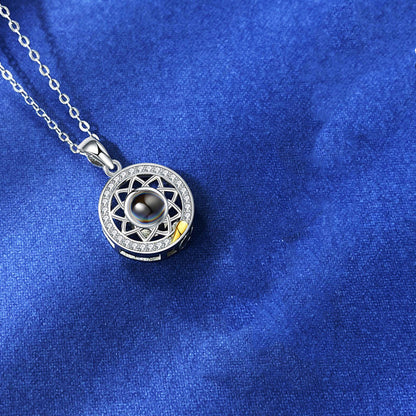 Sun Moon Shape Couple Necklaces - I Love You Projection Pendant Pure Ember