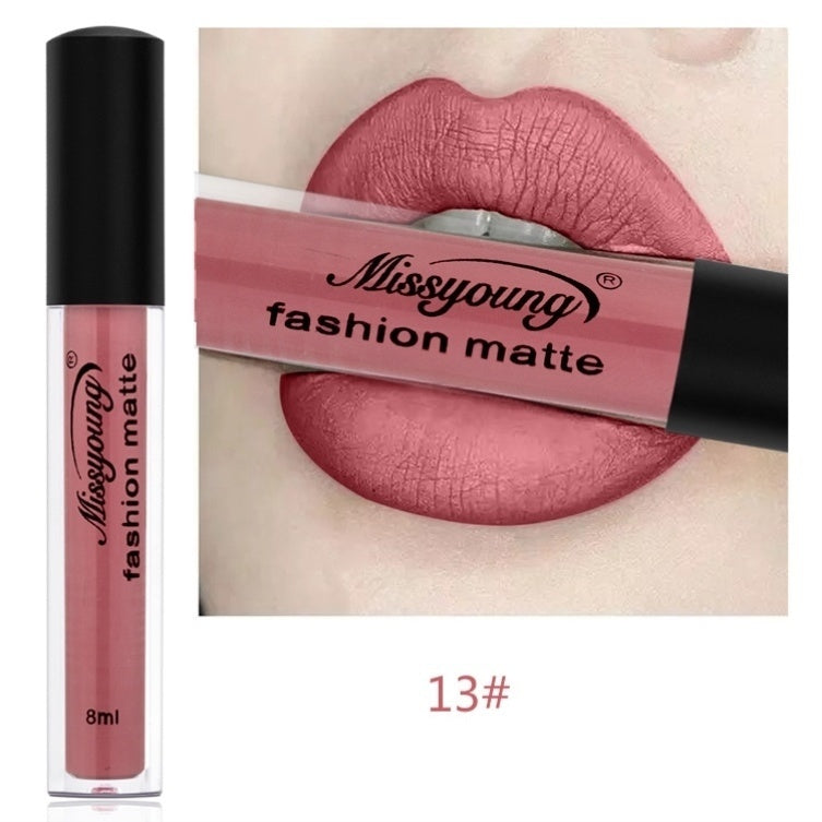 Liquid Lip Gloss Lipstick Non-Stick Matte Makeup Lipstick Pure Ember