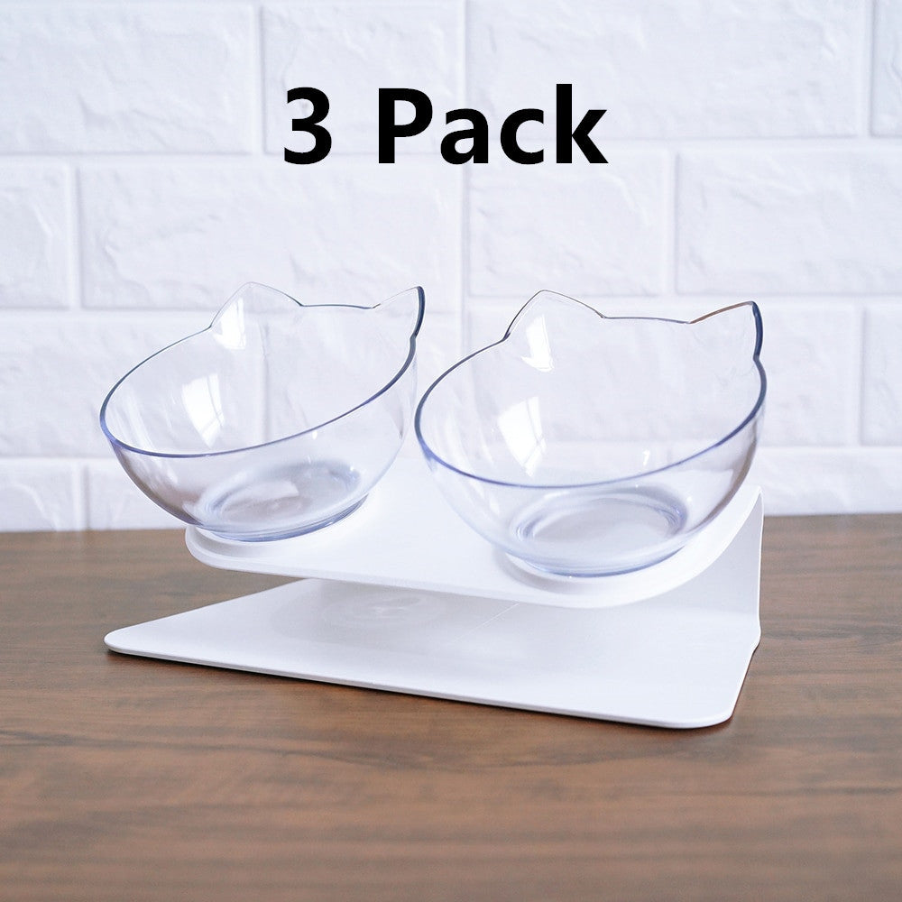 Cat Double Bowl Cat Food Bowl Protects Cervical Vertebra Pure Ember