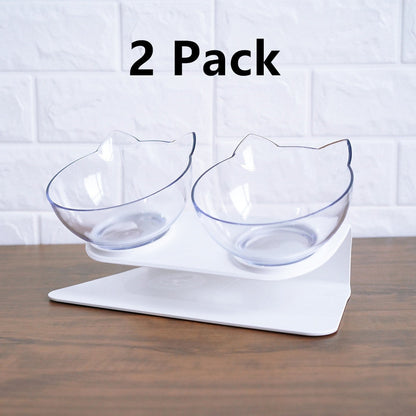 Cat Double Bowl Cat Food Bowl Protects Cervical Vertebra Pure Ember