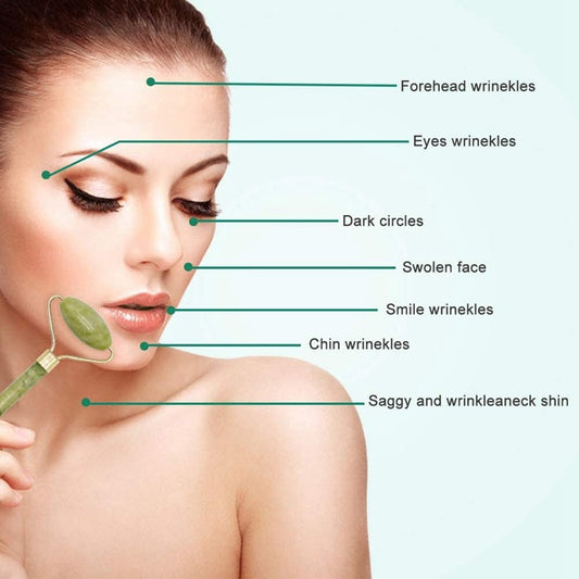 Micro-needle Powder Crystal Roller Jade Massager Face Scraping Board Beauty Spa Set Pure Ember