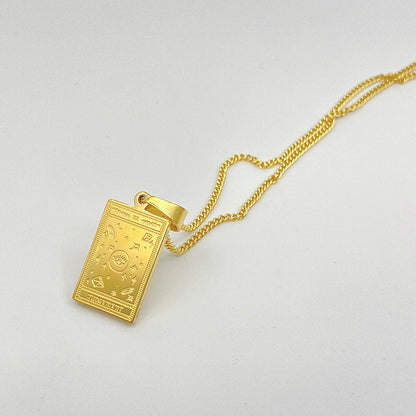 Tarot Pendant Necklace Stainless Steel Pure Ember hermit 