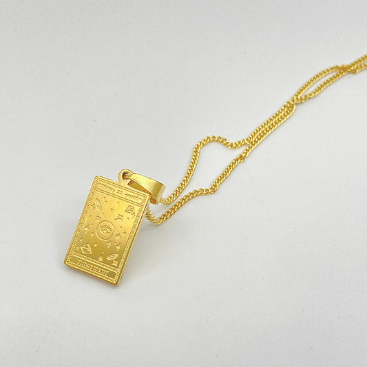 Tarot Pendant Necklace Stainless Steel Pure Ember hermit 