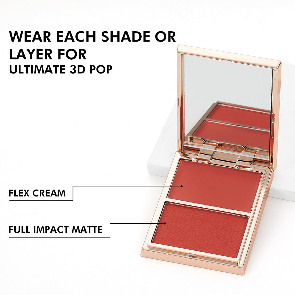 PHOFAY Double-Take Cream & Powder Blush Duo Pure Ember