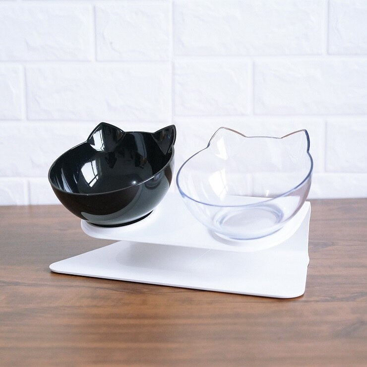 Cat Double Bowl Cat Food Bowl Protects Cervical Vertebra Pure Ember