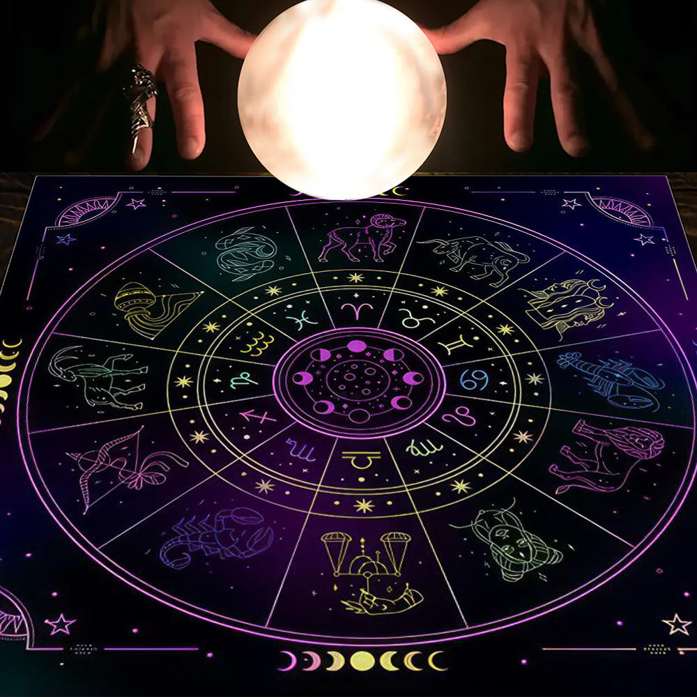 Tarot Tablecloth Cloth Cushion Tarot Moon Sun Lucky Tree Flannel Tablecloth Pure Ember