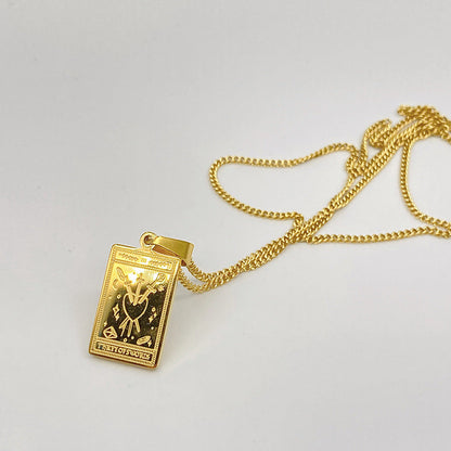 Tarot Pendant Necklace Stainless Steel Pure Ember three of swords