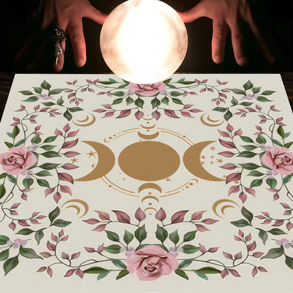 Tarot Tablecloth Cloth Cushion Tarot Moon Sun Lucky Tree Flannel Tablecloth Pure Ember