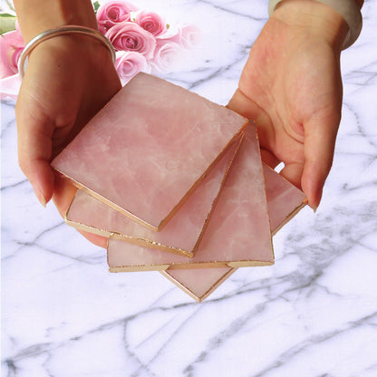 Natural hibiscus powder crystal coaster single or set of 4 Pure Ember