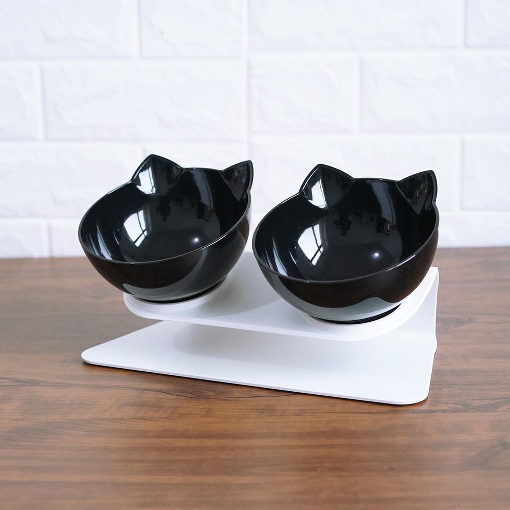 Cat Double Bowl Cat Food Bowl Protects Cervical Vertebra Pure Ember