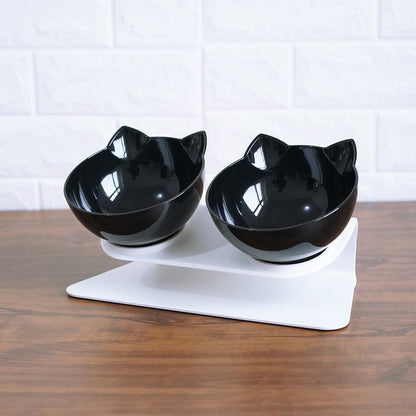 Cat Double Bowl Cat Food Bowl Protects Cervical Vertebra Pure Ember