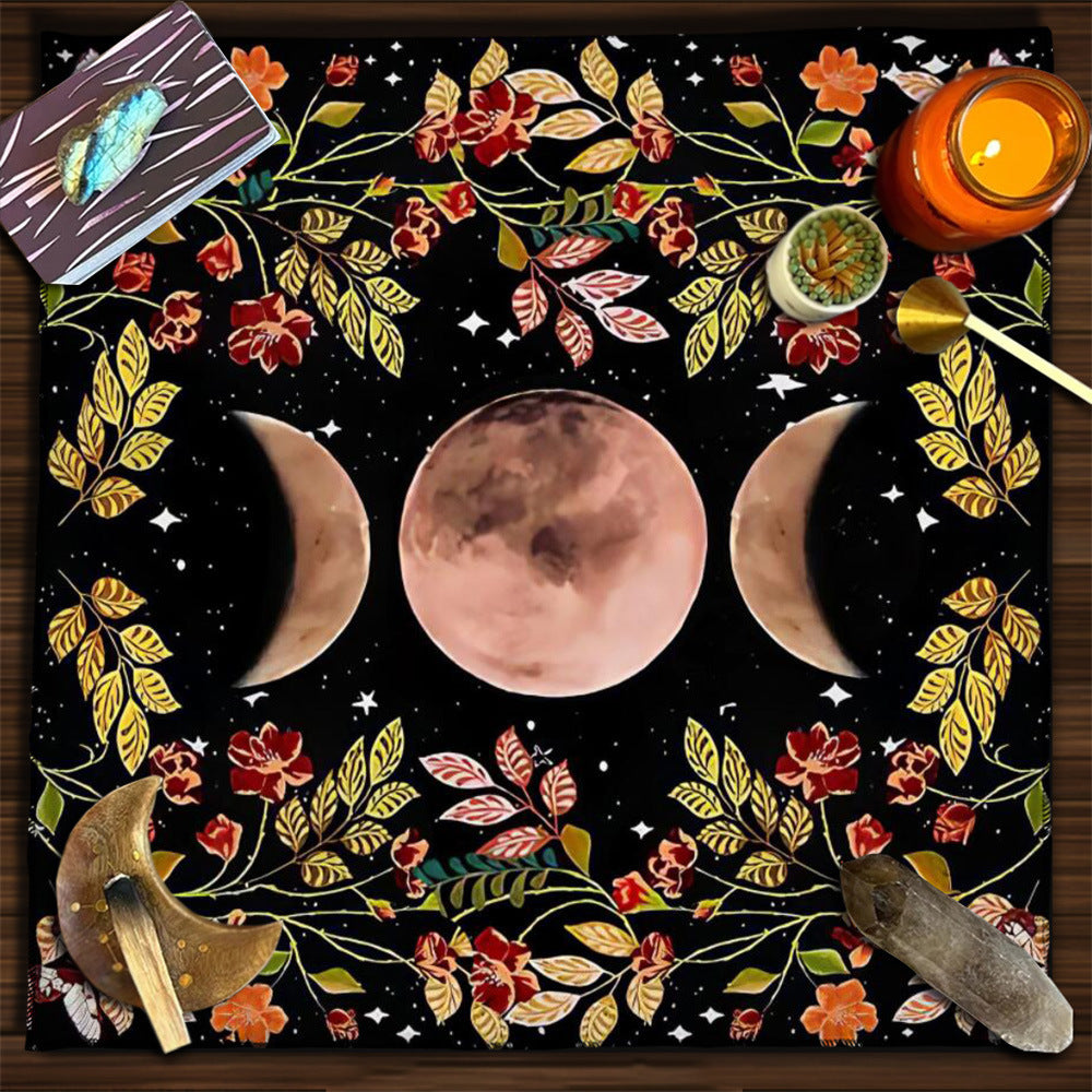 Tarot Tablecloth Cloth Cushion Tarot Moon Sun Lucky Tree Flannel Tablecloth Pure Ember