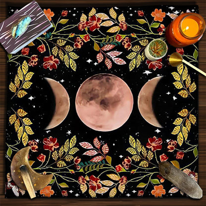 Tarot Tablecloth Cloth Cushion Tarot Moon Sun Lucky Tree Flannel Tablecloth Pure Ember