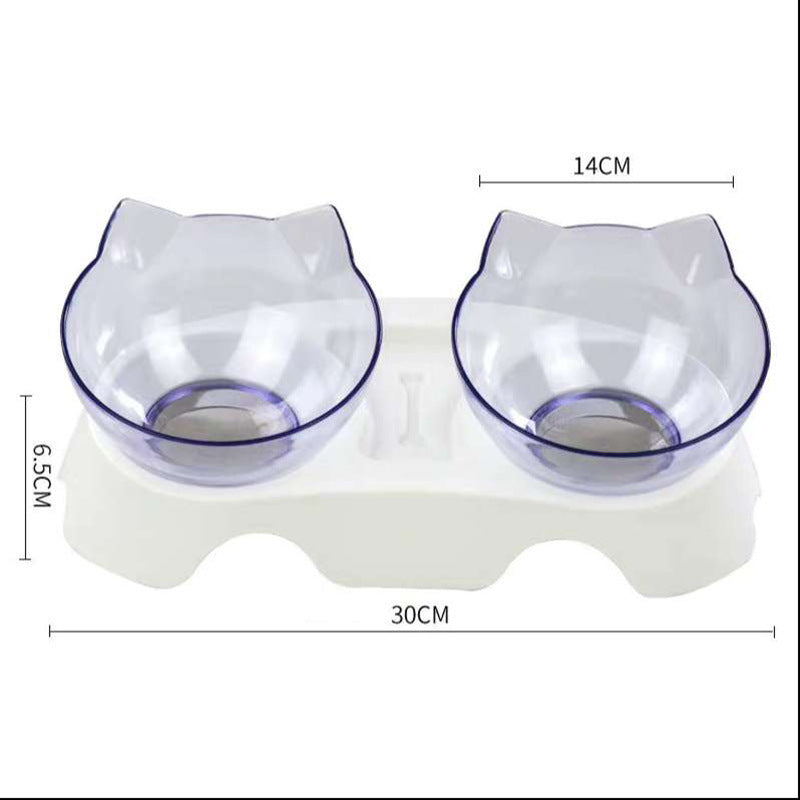 Cat Double Bowl Cat Food Bowl Protects Cervical Vertebra Pure Ember