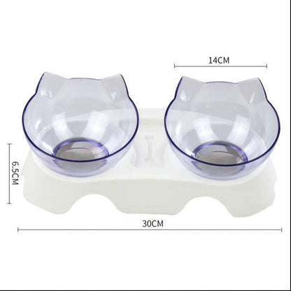 Cat Double Bowl Cat Food Bowl Protects Cervical Vertebra Pure Ember