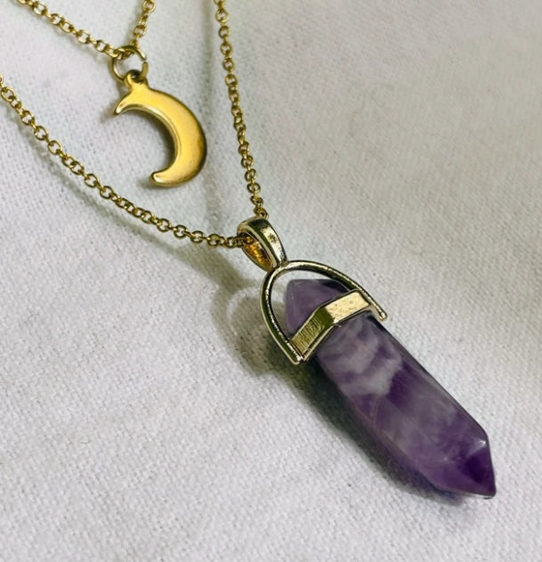 Moon Hexagonal Column Pendant Pure Ember