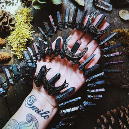 Natural Black Crystal Crown Hair Band Pure Ember