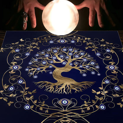 Tarot Tablecloth Cloth Cushion Tarot Moon Sun Lucky Tree Flannel Tablecloth Pure Ember