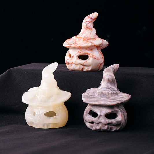 Natural Crystal Halloween Decorative Carving Ornament Pure Ember