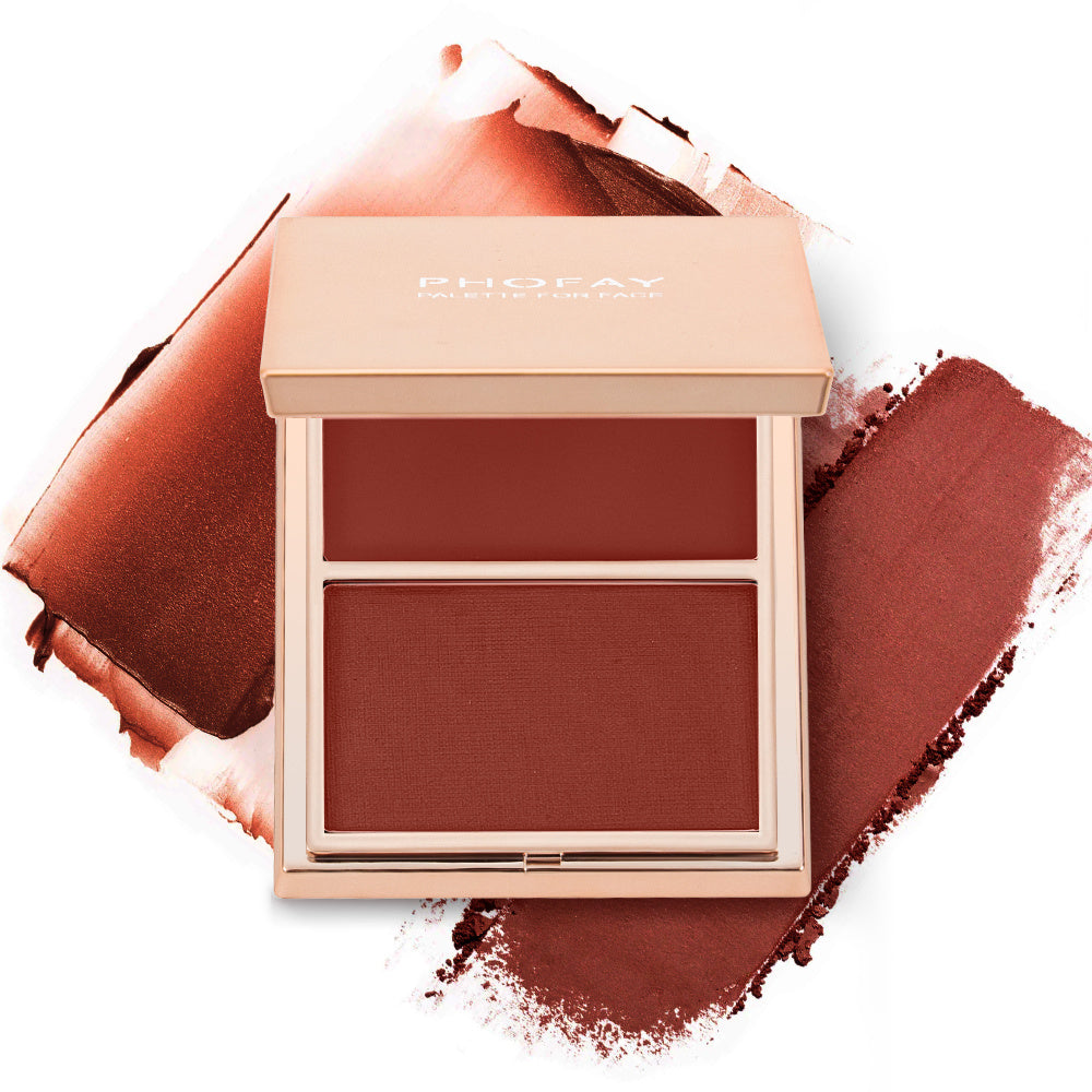 PHOFAY Double-Take Cream & Powder Blush Duo Pure Ember