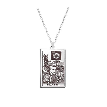 Alloy Electroplated Tarot Necklace Pure Ember death card