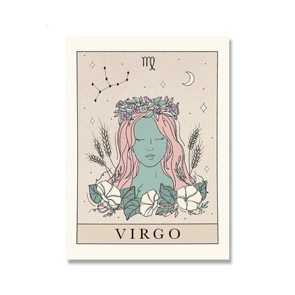Zodiac Canvas Painting Poster Constellation Pure Ember