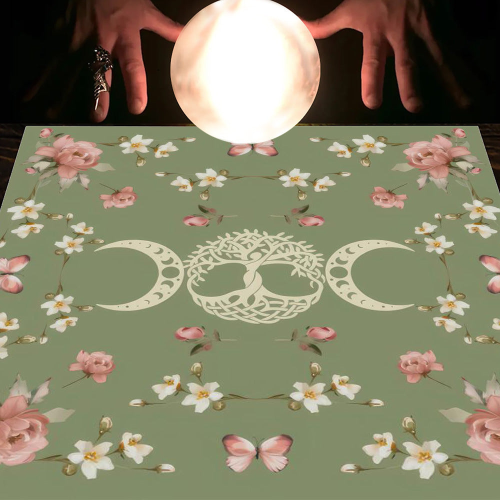 Tarot Tablecloth Cloth Cushion Tarot Moon Sun Lucky Tree Flannel Tablecloth Pure Ember