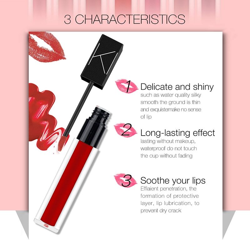 KIMUSE Makeup Matte Smooth Waterproof Lipstick Pure Ember